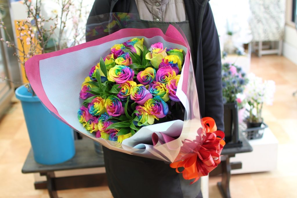 ベンデラレインボー25本の花束