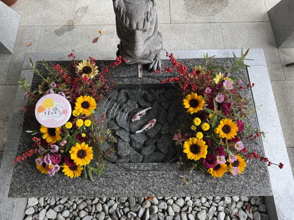 完成:花手水真上から撮影